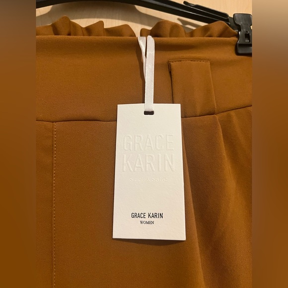 GRACE KARIN Women's Pants So High Waist Self Tie Belted Pencil Trouser. Size S. - Picture 3 of 5